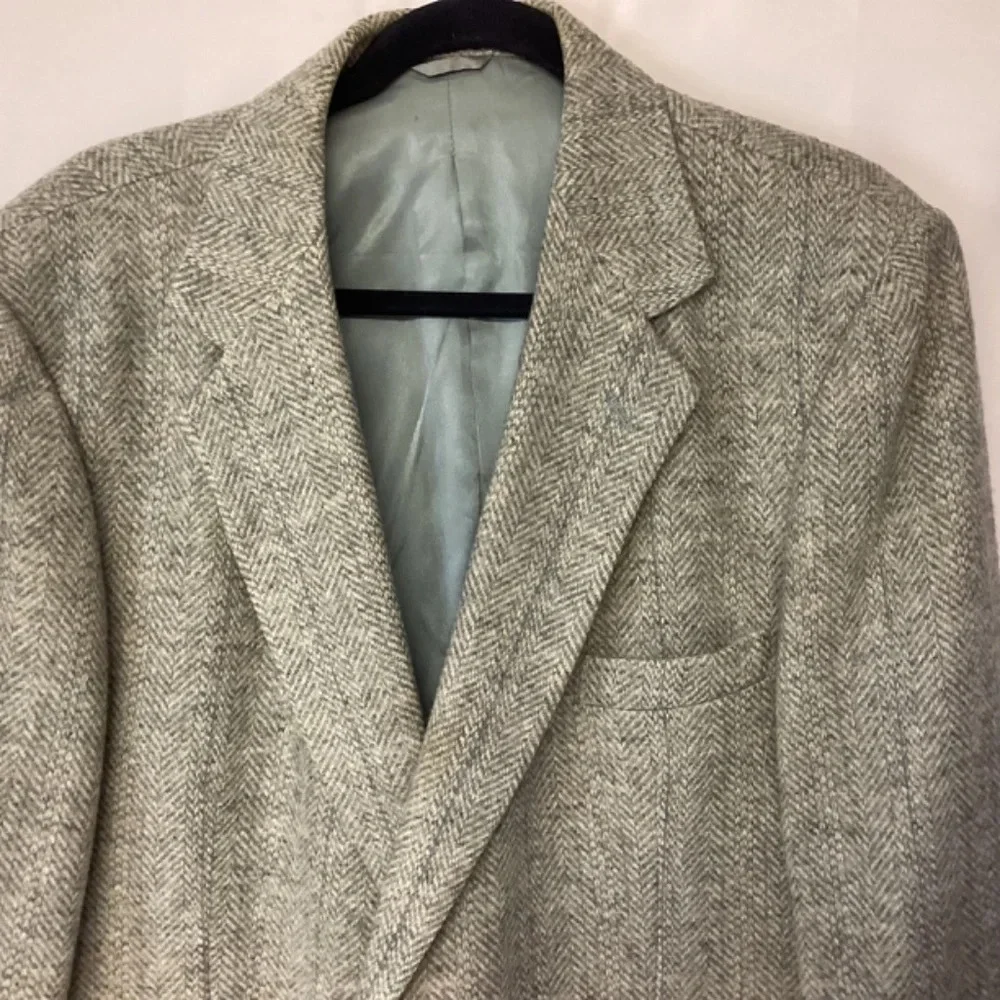 Haggar Blazer Imperial Wool Tweed Plaid Professional Preppy Classic Mens SZ 46R